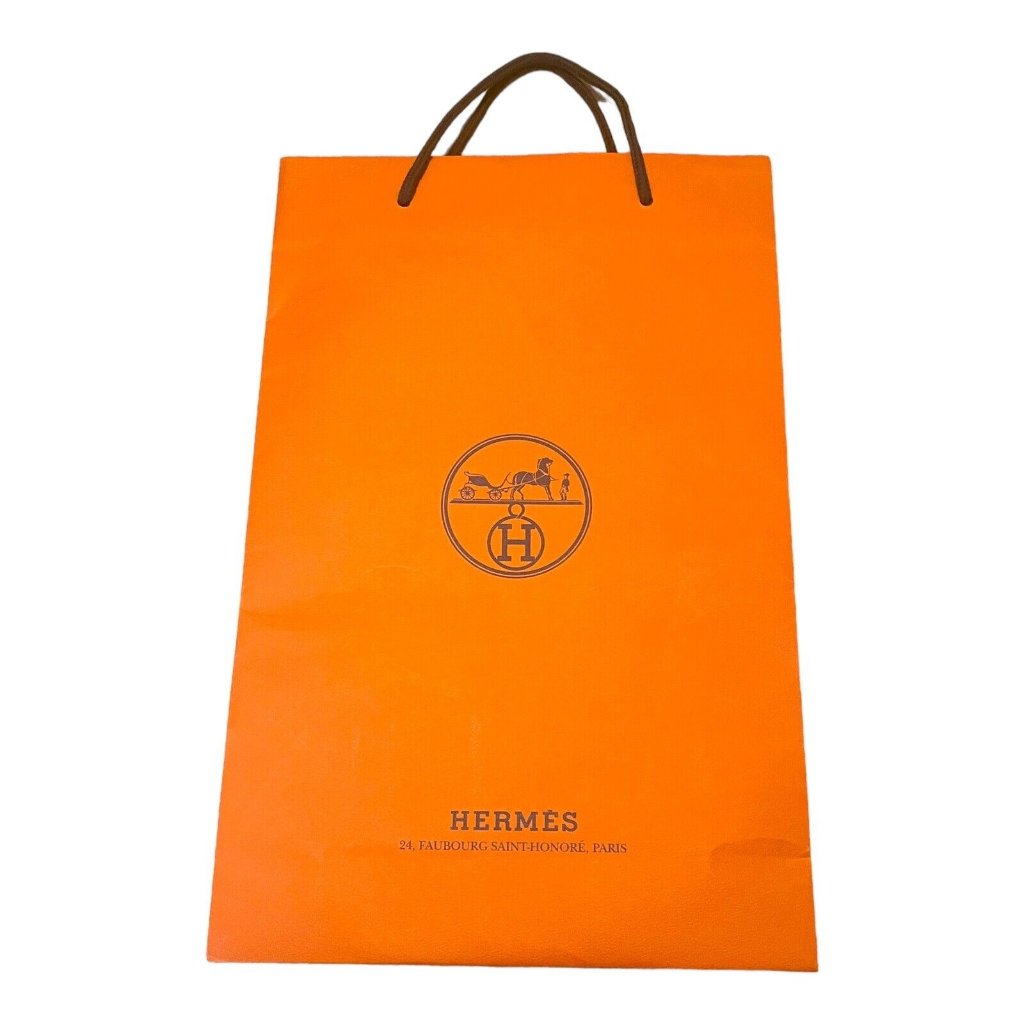 Hermes Empty Orange Shopping Paper Bag 11X17X4 Gift Authentic Scarf Shoes